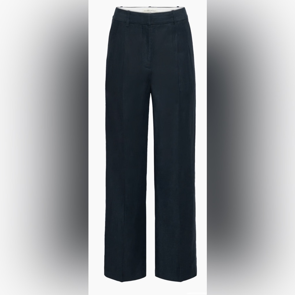 Aritzia linen navy the effortless pant